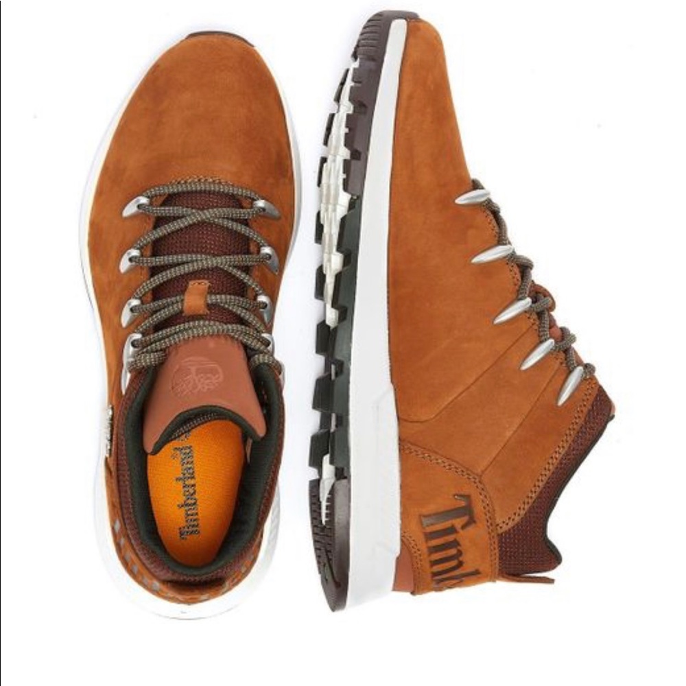 🆕 Timberland Men's Brown Sprint Trekker Nubuck Mid Rust Boots - Picture 5 of 6